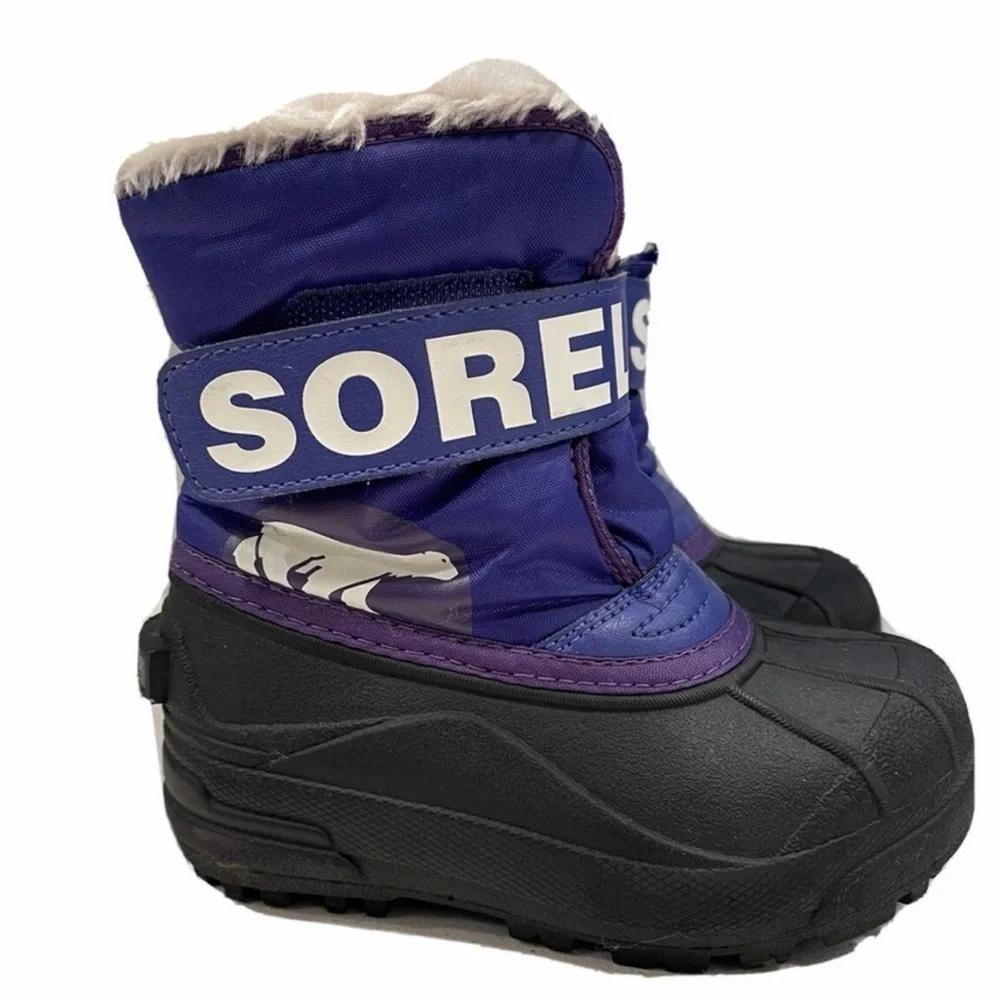 Sorel toddler Snow Commander Kids Snow Boot black and blue US 6